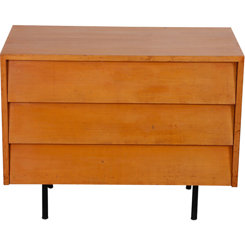 Vintage wood and metal chest of drawers by Florence Knoll, 1960