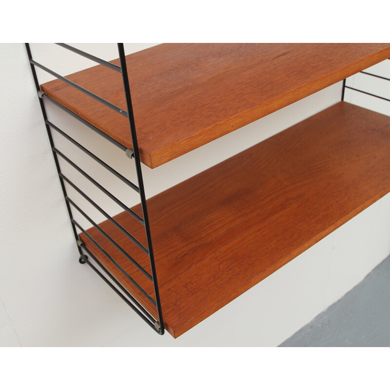 Wall unit system with 3 shelves by Nisse Strinning - 1960s