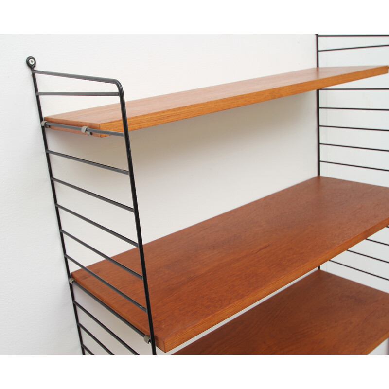 Wall unit system with 3 shelves by Nisse Strinning - 1960s