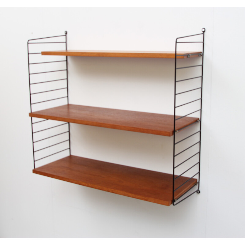 Wall unit system with 3 shelves by Nisse Strinning - 1960s