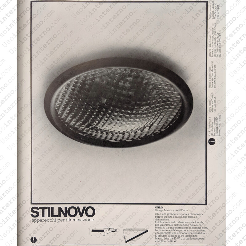 Lampada da soffitto vintage in metallo "Oblò" di Anna Mazzucchelli e Daniela Fiorin per Stilnovo, 1960