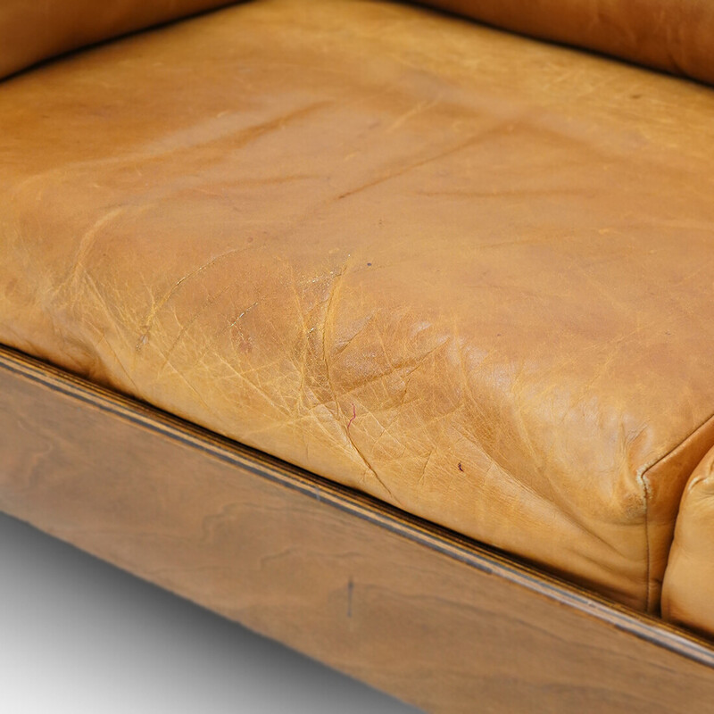 Vintage "Zelda" 2-Sitzer-Sofa aus Sperrholz und Leder von Sergio Asti für Poltronova, 1960