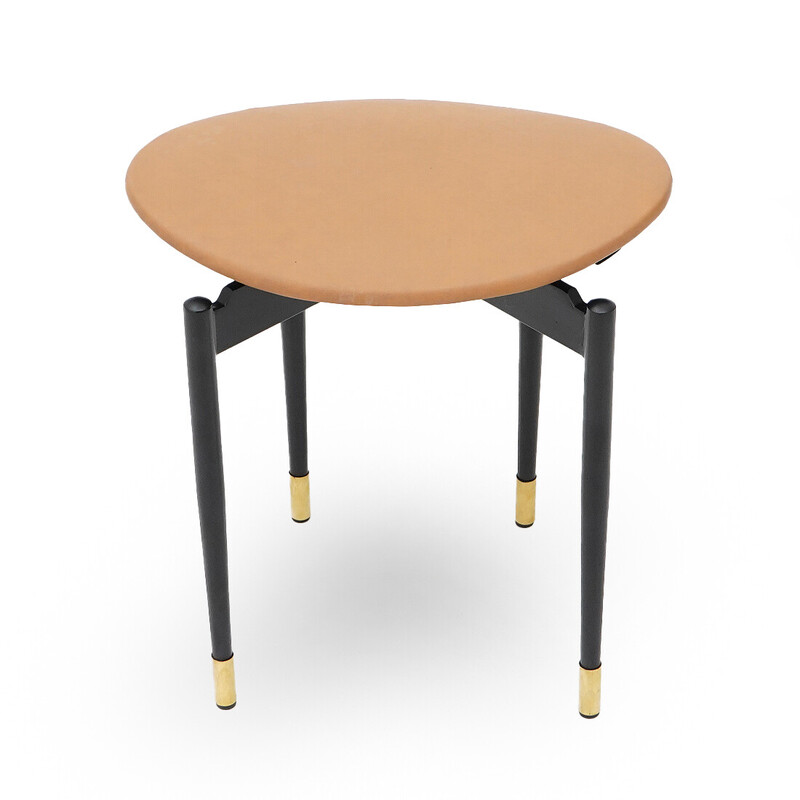 Vintage "Lutrario" stool in metal and brass by Carlo Mollino for Doro Cuneo, 1950