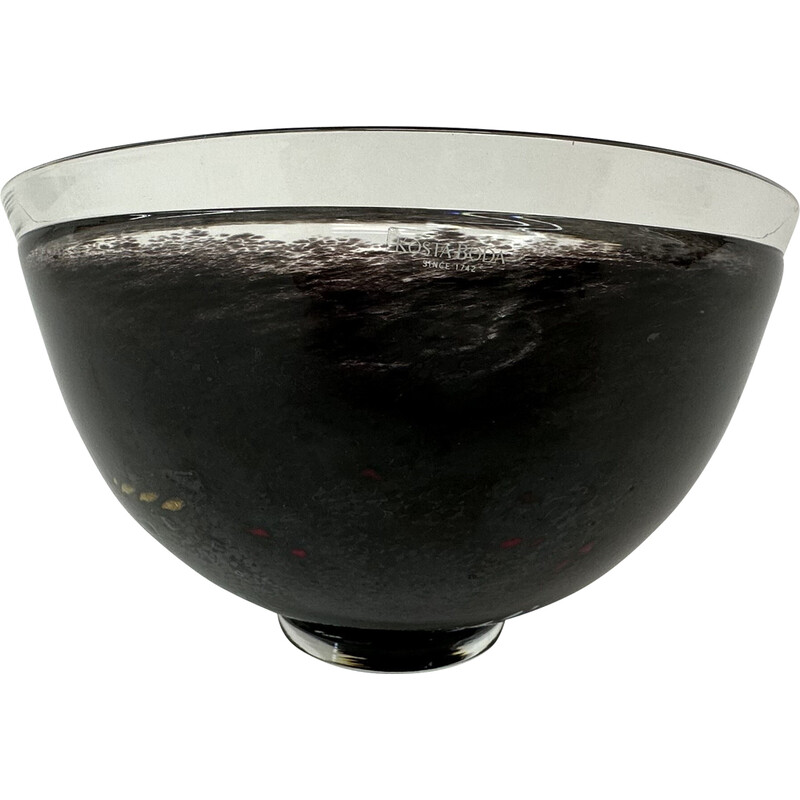 Vase vintage "Satellite bowl" en verre par Bertil Vallien pour Kosta Boda, Suède 1990