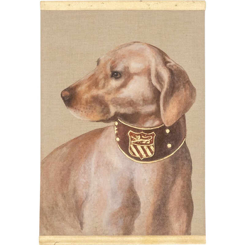 Vintage painting representing a dog, France