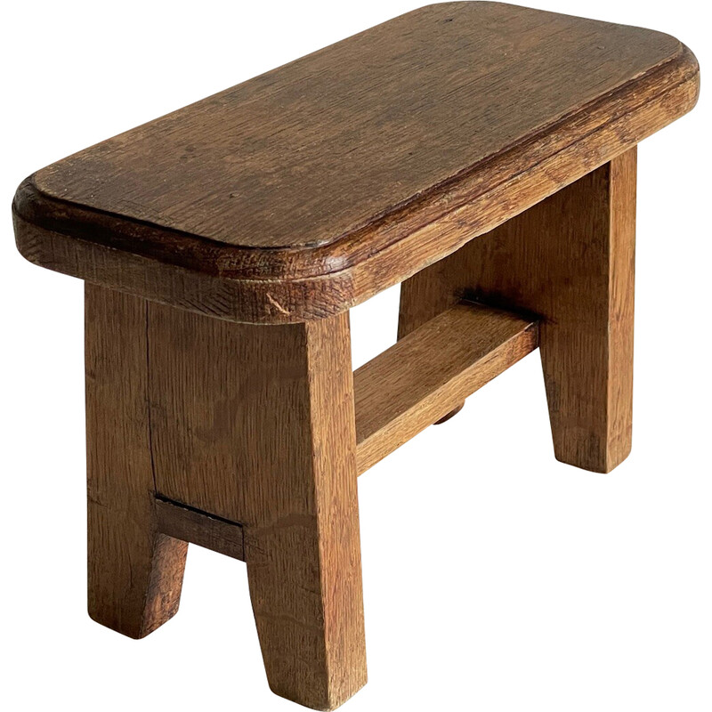 Vintage stool in waxed solid oak