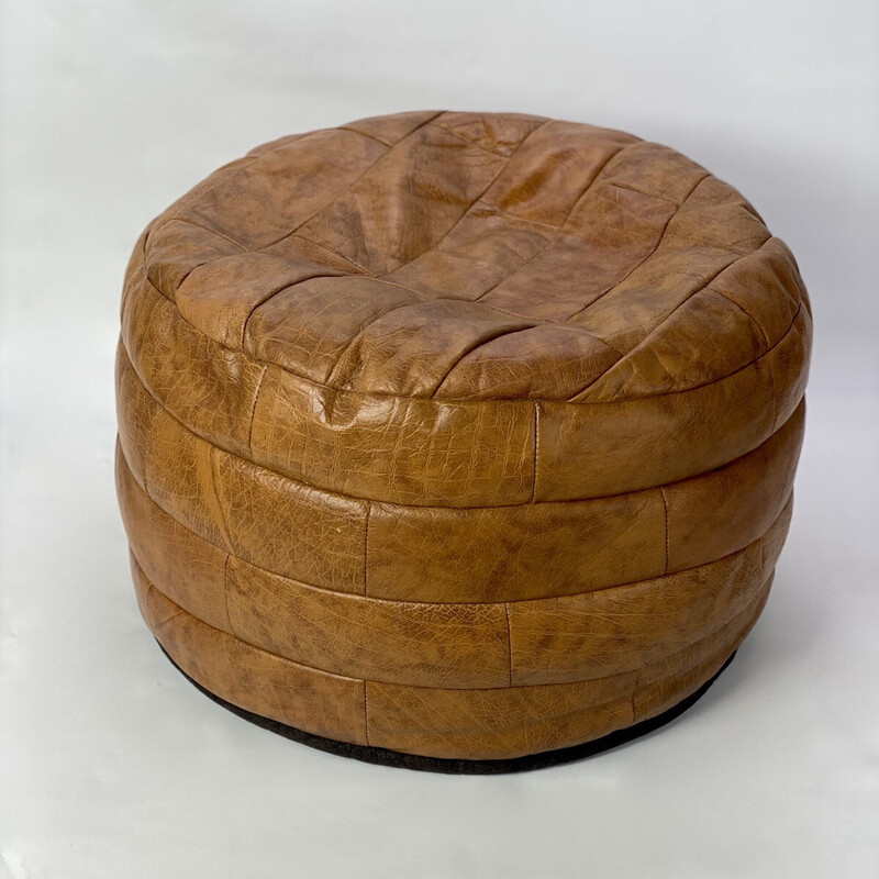 Vintage-Pouf aus Patchwork-Leder für De Sede, 1970