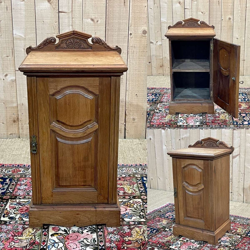 Vintage blond mahogany bedside table, England