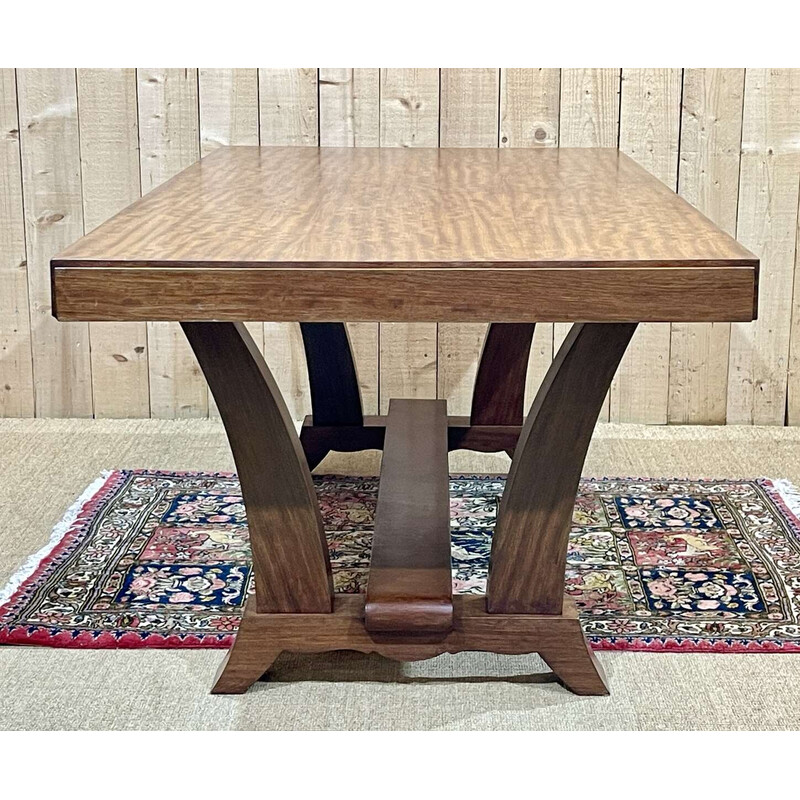 Vintage Art Deco mahogany dining table with 2