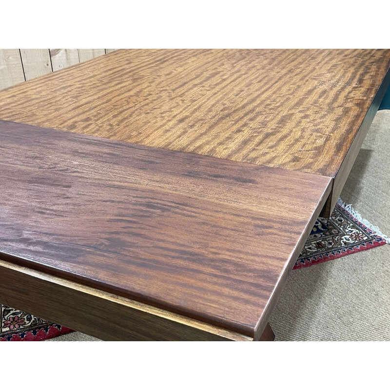 Vintage Art Deco mahogany dining table with 2