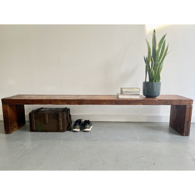 Vintage solid wood dining room bench