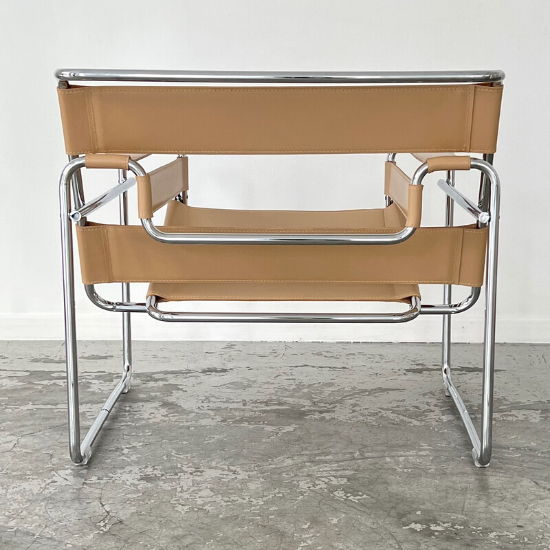 Vintage Wassily armchair in chrome steel by Marcel Breuer for Gavina, Italy 1960