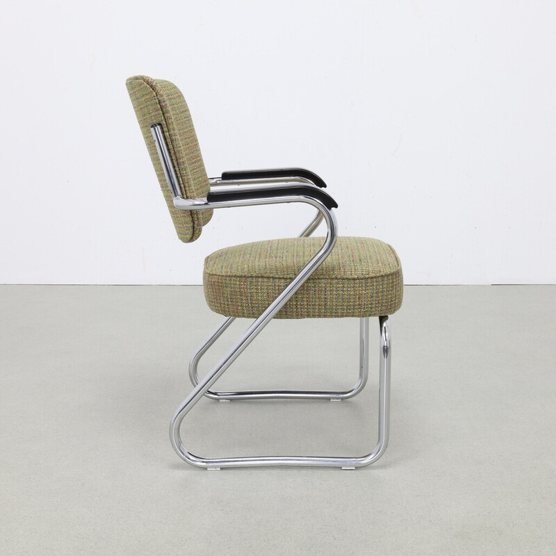 Vintage tubular frame armchair by Paul Schuitema for Fana Metal, 1960