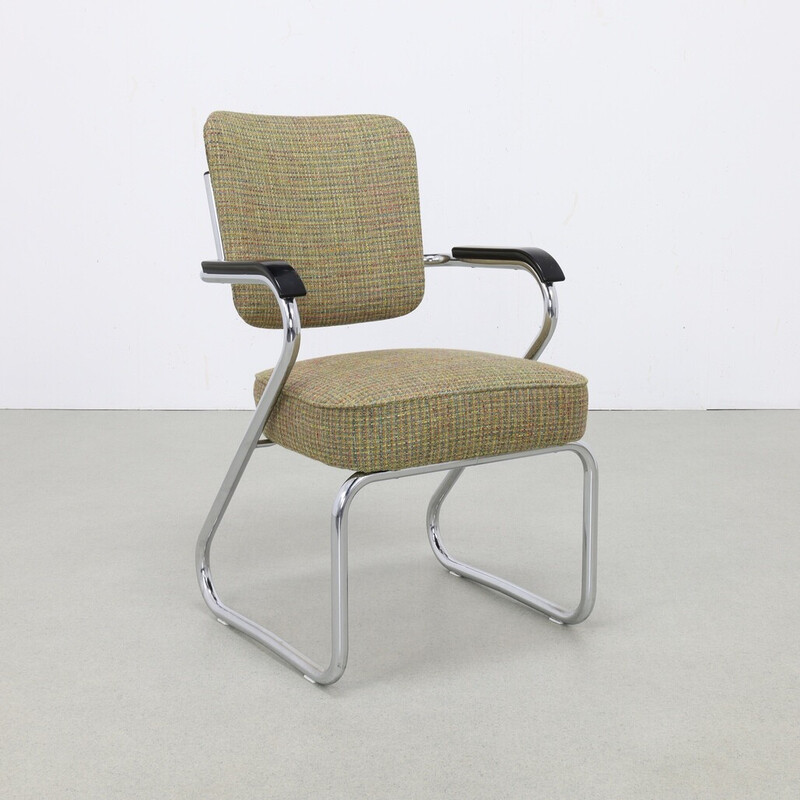 Vintage tubular frame armchair by Paul Schuitema for Fana Metal, 1960