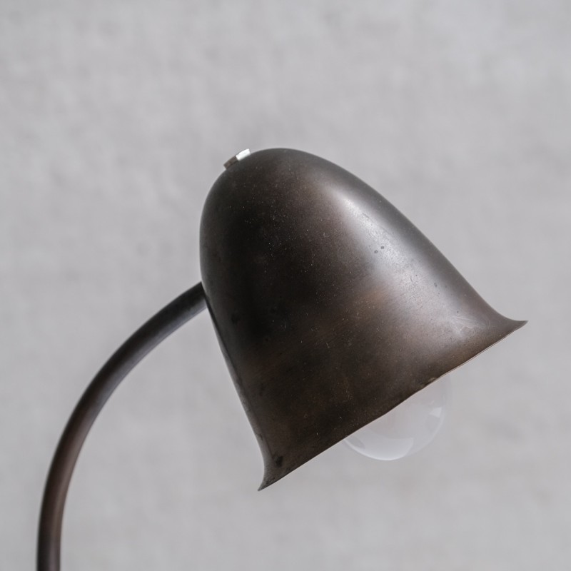 Lampe de bureau vintage ajustable en laiton par W.H Gispen pour Daalderop, Pays-Bas 1930