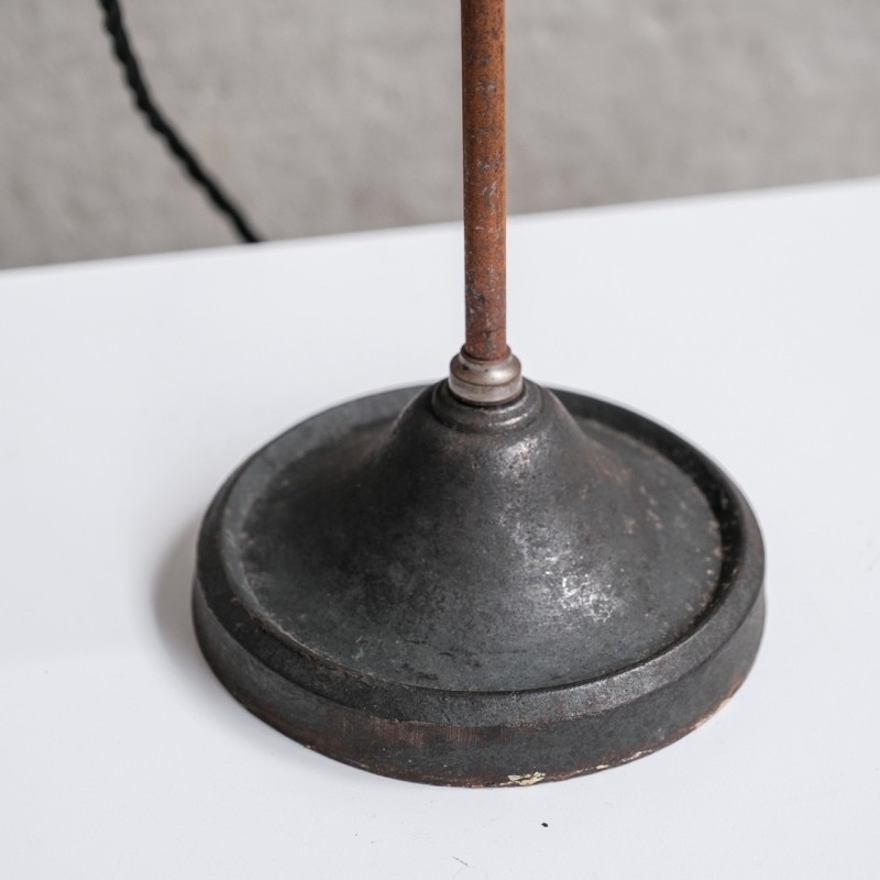 Lampe de table antique vintage en verre à réflecteur de mercure réglable, Pays-Bas 1920