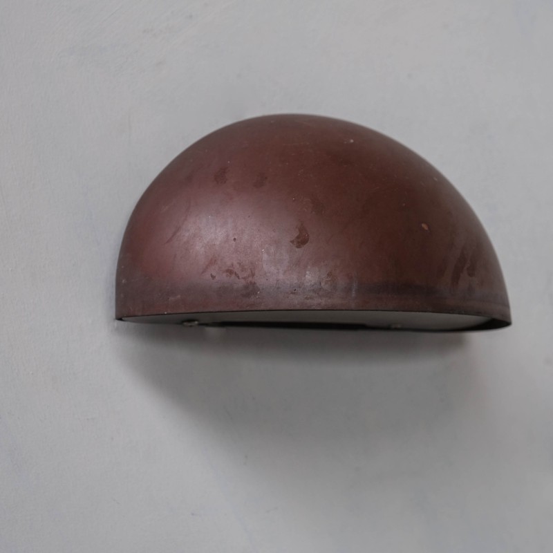 Pair of vintage patinated copper wall lamp, Denmark