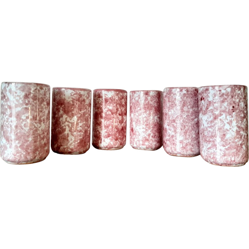 Serviço de 6 taças de cerâmica vintage, 1970