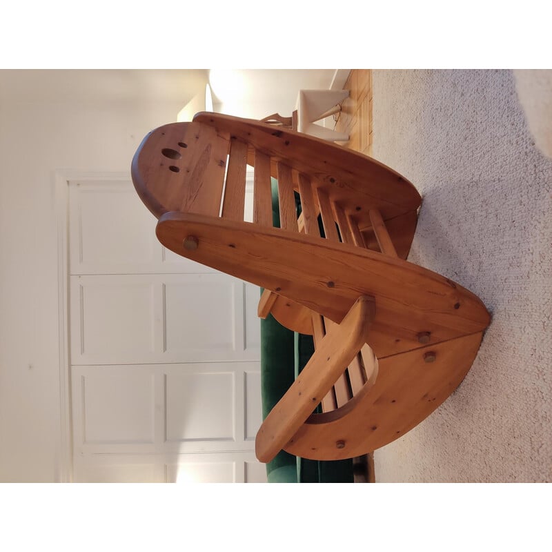 Vintage pine rocking chair, 1970