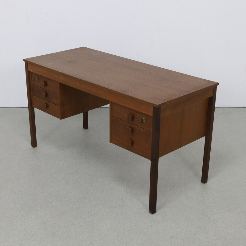 Vintage teak desk by Domino Mobler, Denmark 1960s