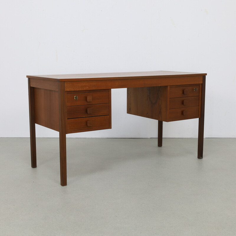 Vintage teak desk by Domino Mobler, Denmark 1960s