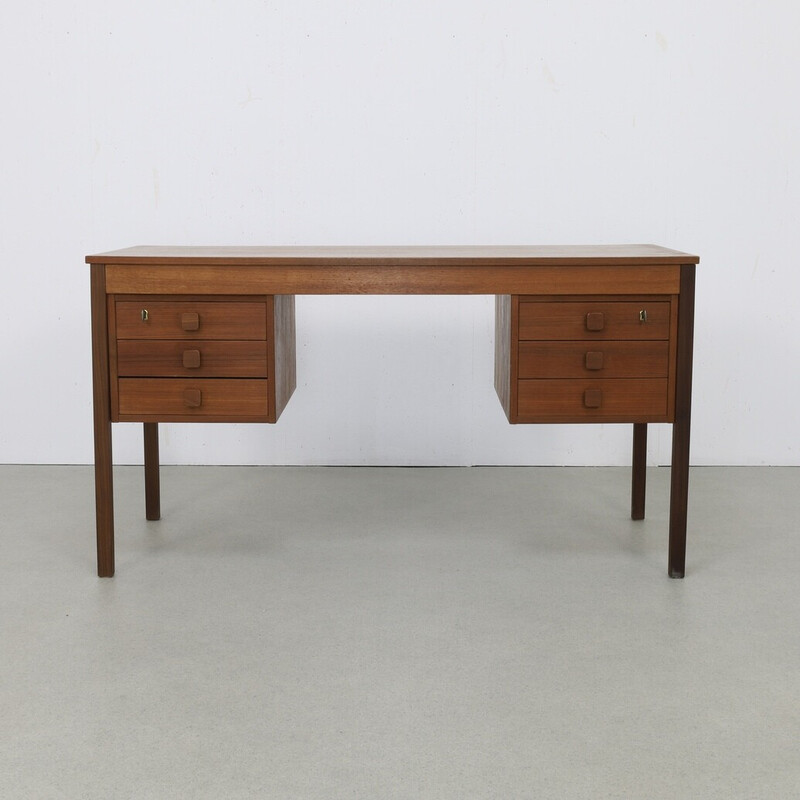 Vintage-Schreibtisch aus Teakholz von Domino Mobler, Dänemark, 1960er Jahre