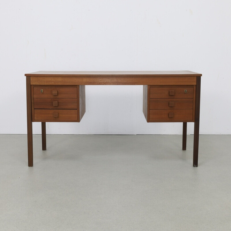 Vintage teak desk by Domino Mobler, Denmark 1960s