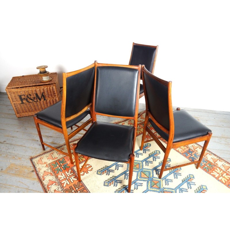 Lot de 4 chaises à repas vintage "Darby" en palissandre par Torbjörn Afdal pour Bruksbo, 1960