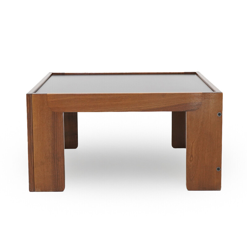 Table basse vintage carrée en bois de Tobia Scarpa pour Cassina, 1960