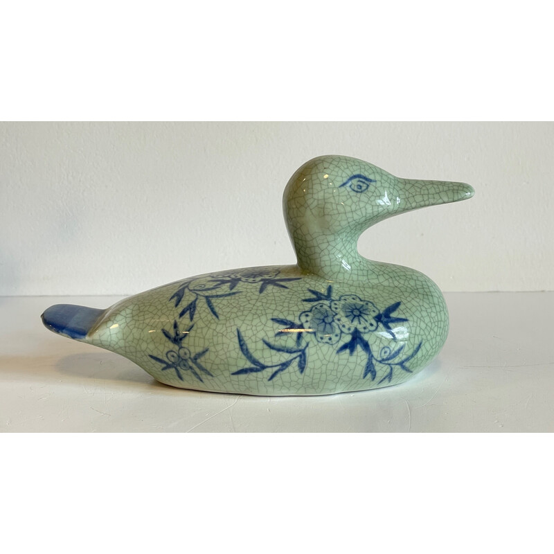 Vintage cracked ceramic duck