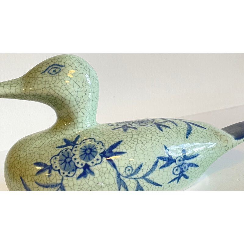 Vintage cracked ceramic duck