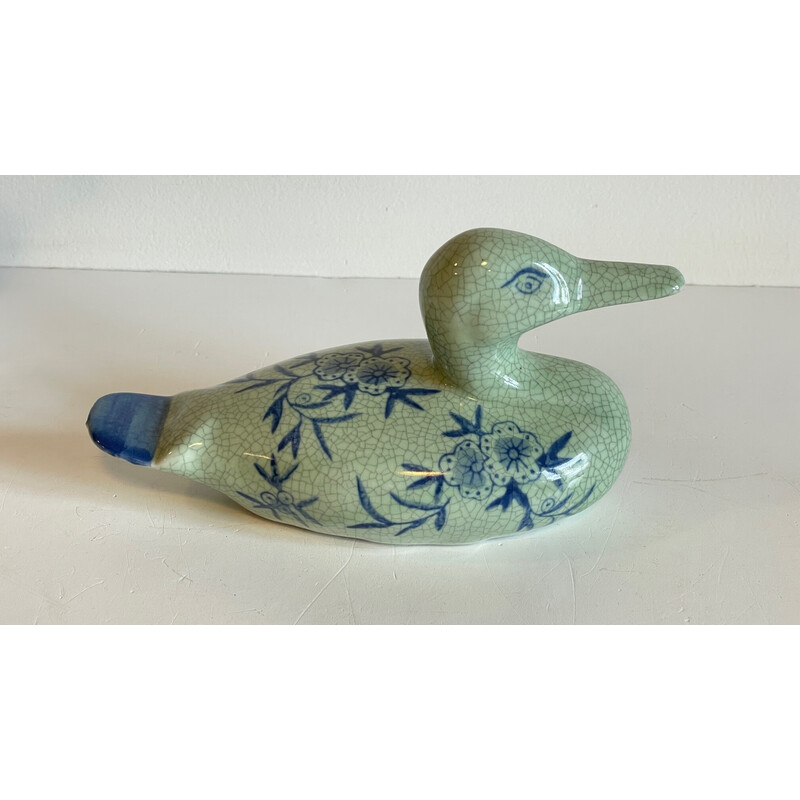 Vintage cracked ceramic duck