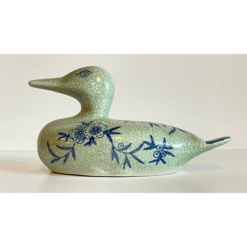 Vintage cracked ceramic duck