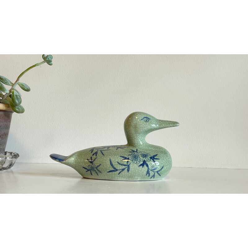 Vintage cracked ceramic duck