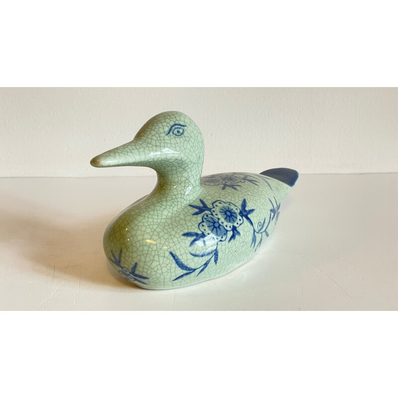 Vintage cracked ceramic duck