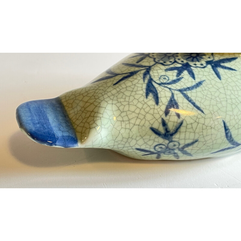 Vintage cracked ceramic duck