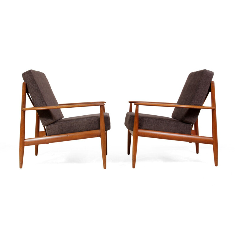 Pair of teak armchairs by Grete Jalk for France and Son - 1960s