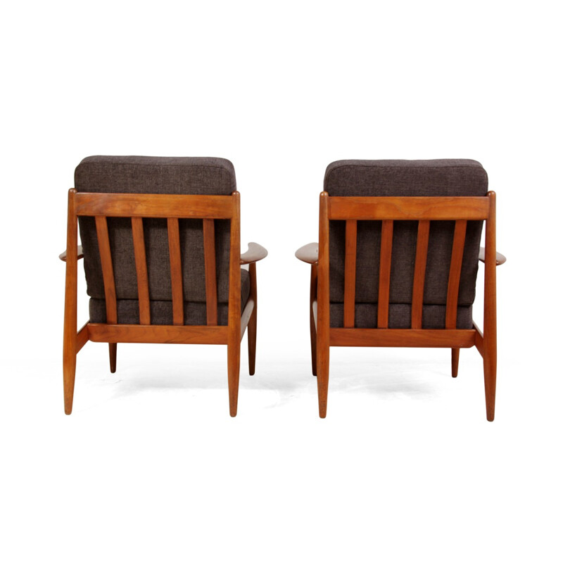Pair of teak armchairs by Grete Jalk for France and Son - 1960s