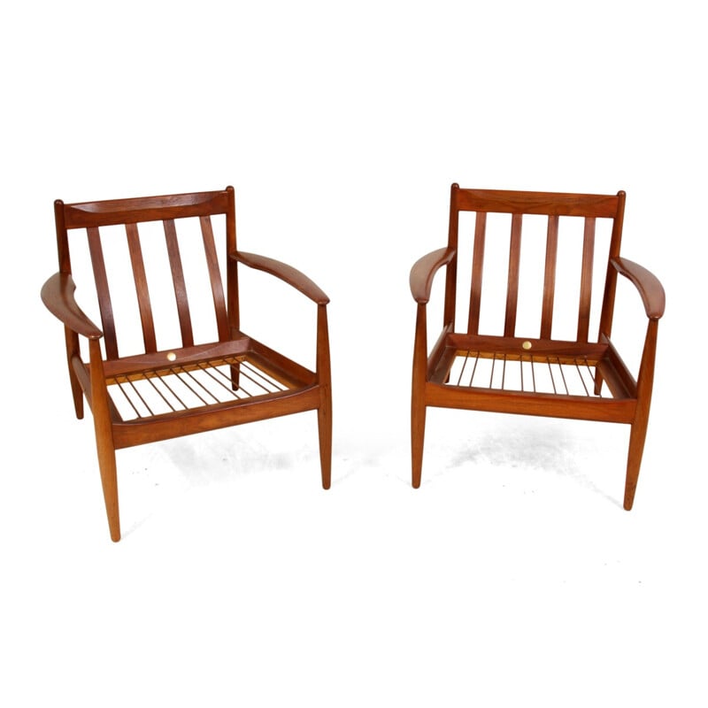 Pair of teak armchairs by Grete Jalk for France and Son - 1960s