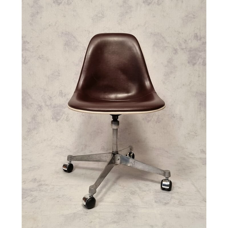 Vintage office chair by Charles and Ray Eames in fiberglass and steel for Herman Miller, 1960