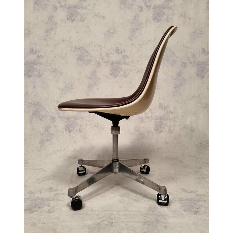 Chaise de bureau vintage de Charles et Ray Eames en fibre de verre et acier pour Herman Miller, 1960