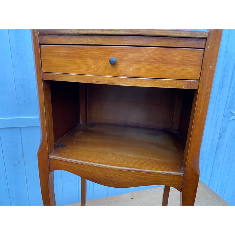 Vintage cherry wood bedside table with 1 drawer