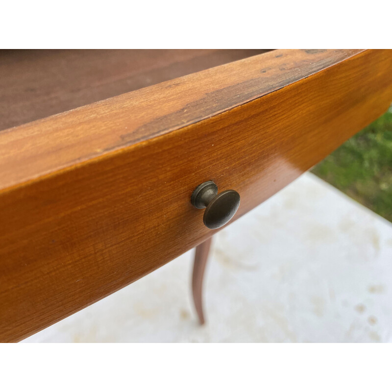 Vintage cherry wood bedside table with 1 drawer