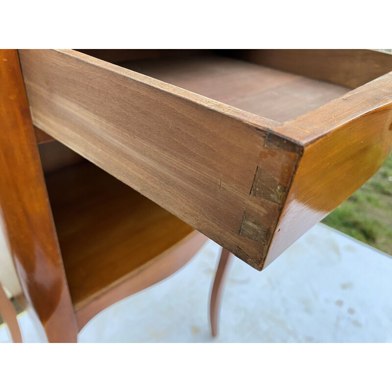 Vintage cherry wood bedside table with 1 drawer