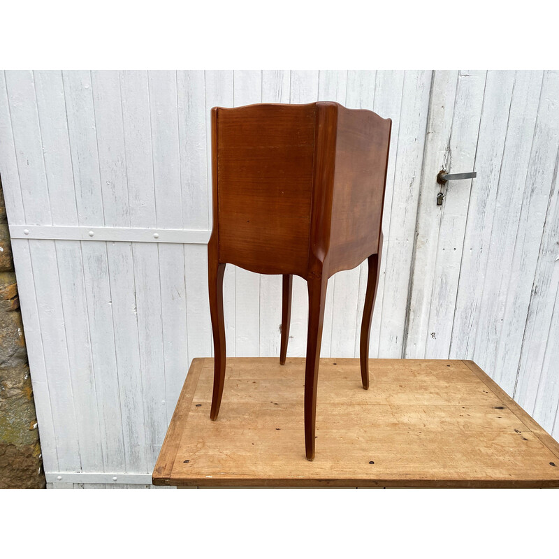 Vintage cherry wood bedside table with 1 drawer