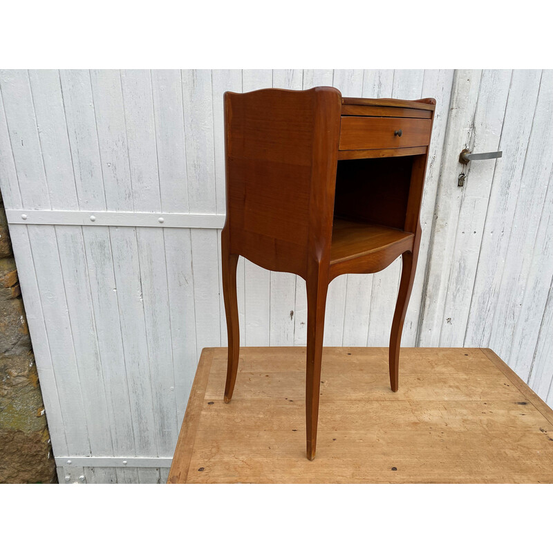 Vintage cherry wood bedside table with 1 drawer