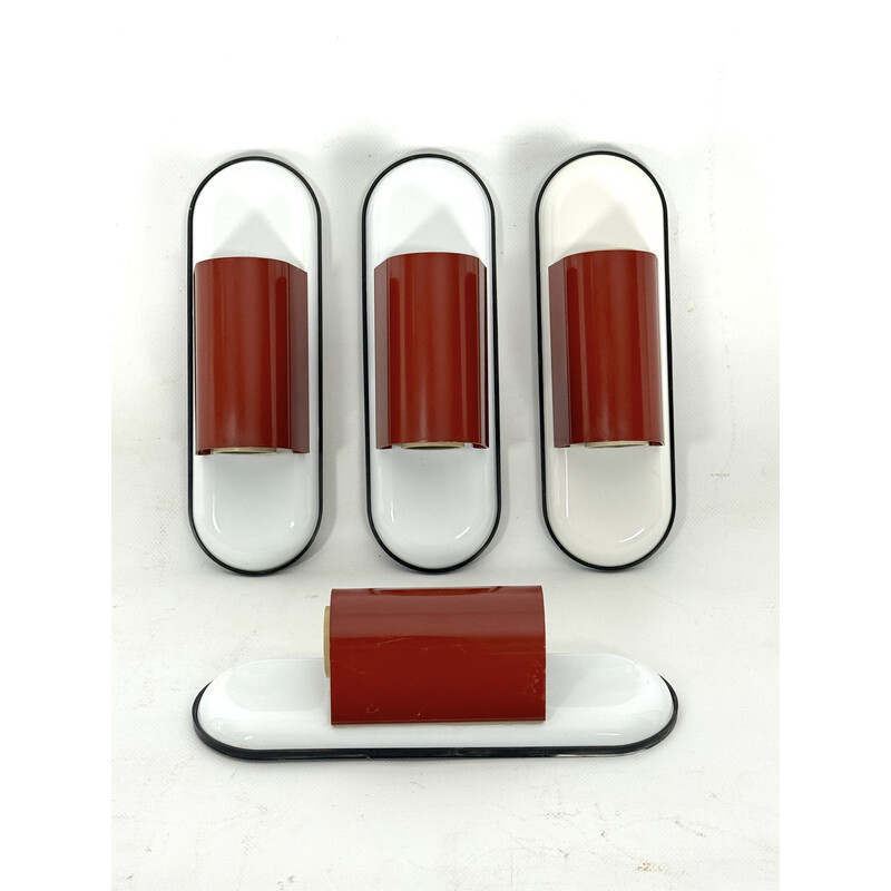 Set of 4 vintage Duo wall lights by Vico Magistretti for Artemide, Italy 1970