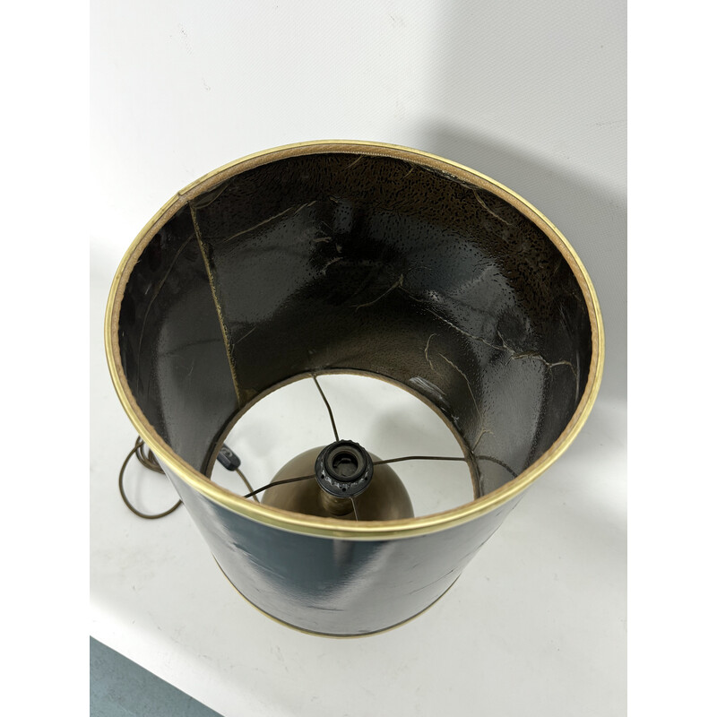 Lampe de table vintage sphère en laiton, Italie 1970