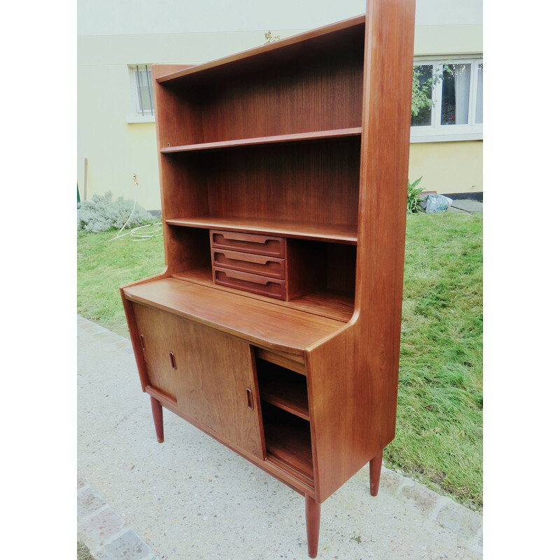 Vintage solid teak secretary desk by The Larsen brothers, Denmark 1960