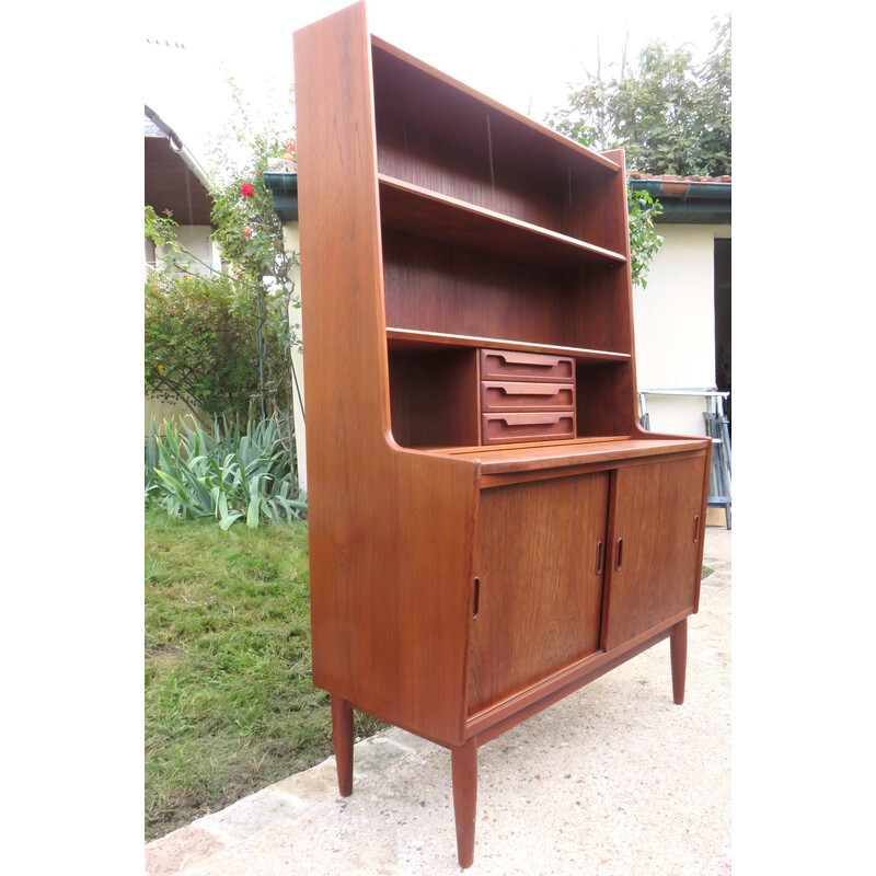 Vintage solid teak secretary desk by The Larsen brothers, Denmark 1960